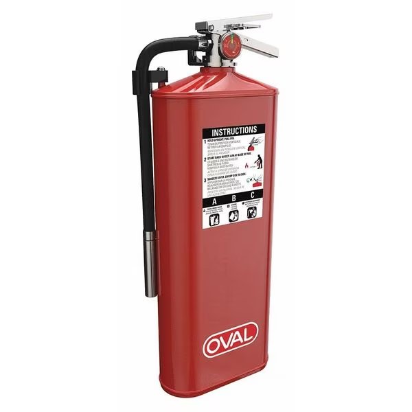 Fire Extinguisher, 4A:80B:C, Dry Chemical, 10 lb, Oval, Mfr#: 10HABC