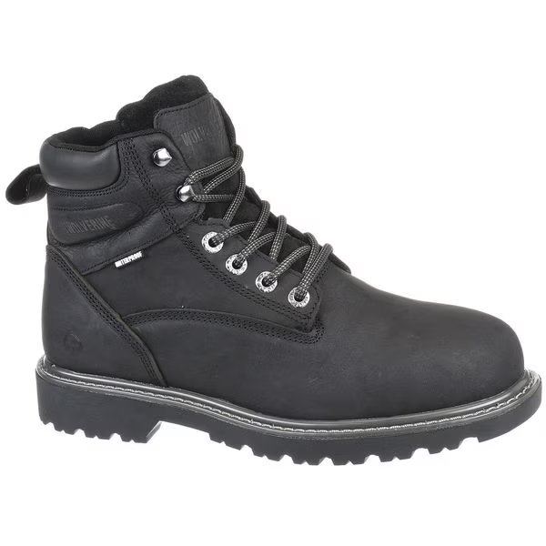 Size 10 Men's 6 in Work Boot Steel Work Boot, Black, Wolverine, Mfr#: W10694