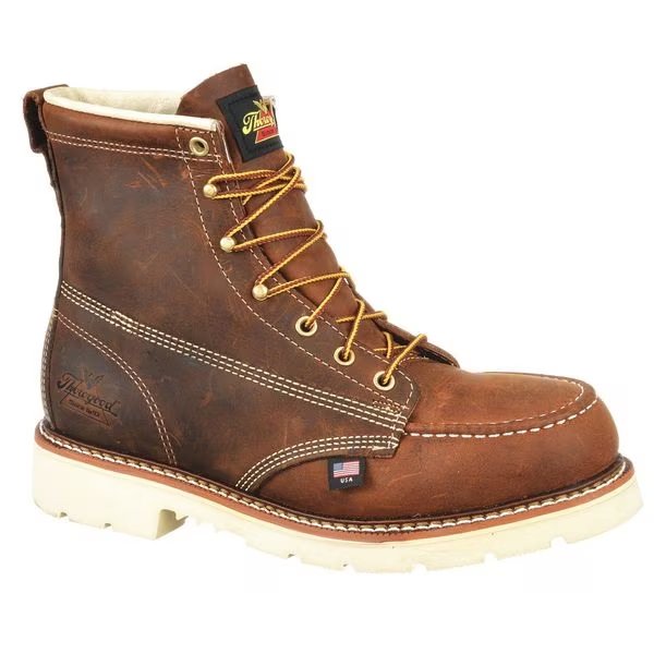 Size 9 Men's 6 in Work Boot Steel Work Boot, Brown, Thorogood Shoes, Mfr#: 804-437590D