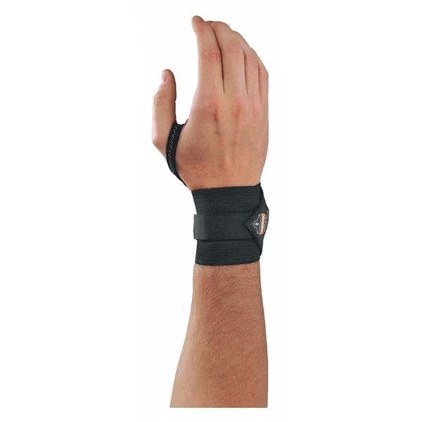 Wrist Wrap, w/Thumb Loop, L/XL, Black, PK6, Proflex By Ergodyne, Mfr#: 420