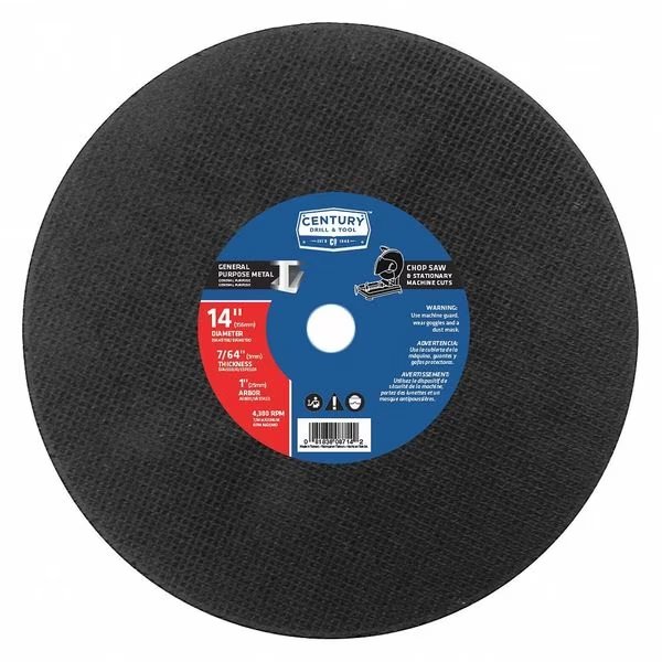 Chop Saw Blade, 14x7/64 in., Type 1A, Century Drill & Tool, Mfr#: 08714
