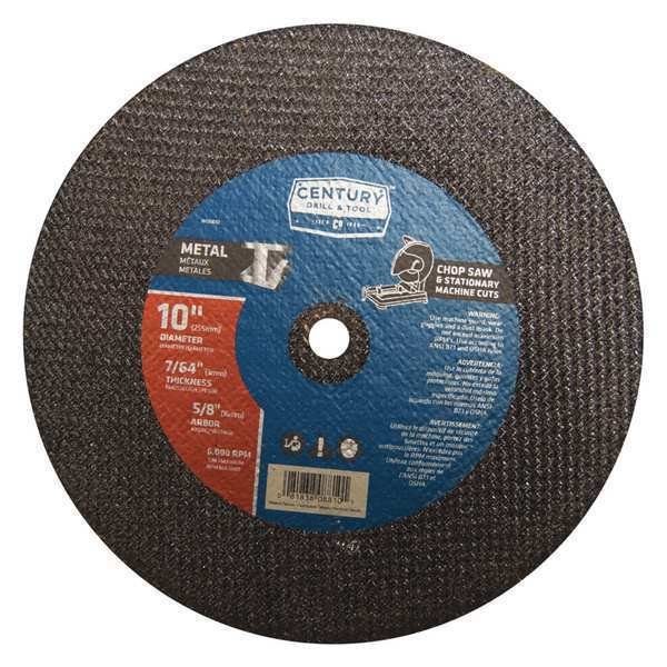 Chop Saw Blade, 10x7/64 in., Type 1A, Century Drill & Tool, Mfr#: 08810