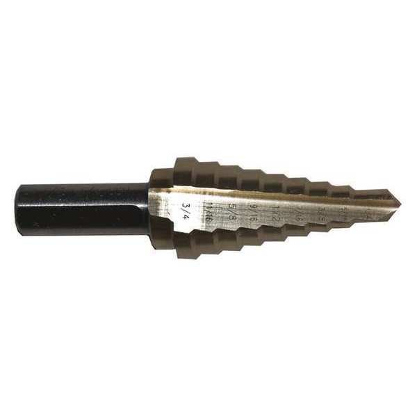 Step Zirconium Drill Bit, 9, 1/4-3/4", Century Drill & Tool, Mfr#: 27202