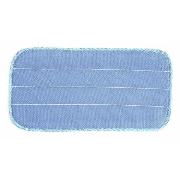Flat Mop Pad, Hook-and-Loop Connection, Blue, Microfiber, PK12, 2504-SPH-MFP-11BS, Hospeco, Mfr#: 2504-SPH-MFP-11BS