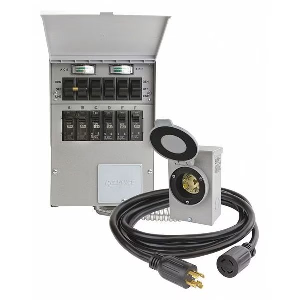 Manual Transfer Switch, 125/250V, 30A, Reliance Controls, Mfr#: 306CRK