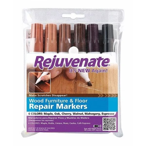Paint Marker, Medium Tip, Cherry, Espresso, Mahogany, Maple, Oak, Walnut Color Family, Paint, 6 PK, Rejuvenate, Mfr#: RJ6WM