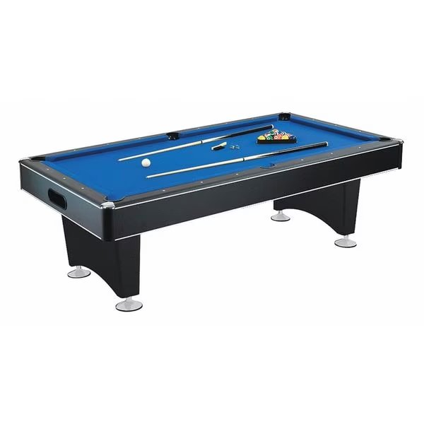Hustler 8-Ft Pool Table w/ Blue Felt, Pool Cues and Chalk, Hathaway, Mfr#: BG2520PB
