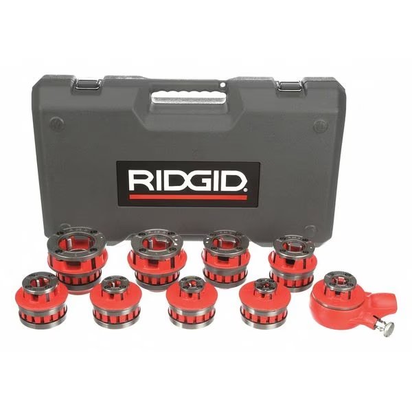 Exposed Ratchet Threader Set, 1/8 to 2 in, Ridgid, Mfr#: 12-R