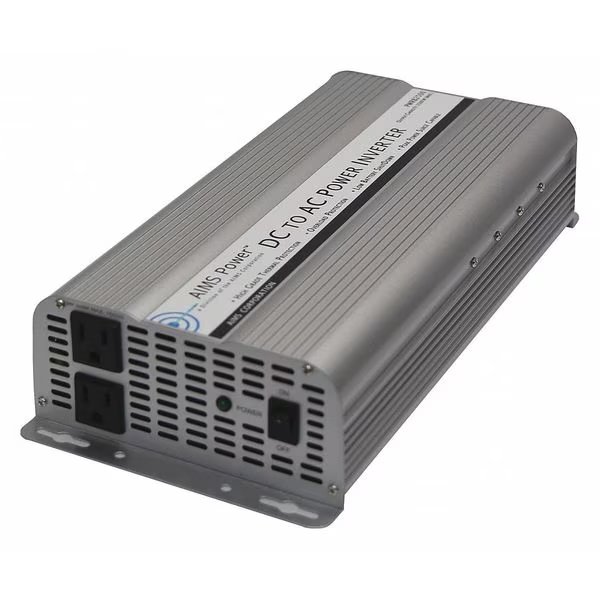 Power Inverter, Modified Sine Wave, 5,000 W Peak, 2,500 W Continuous, 2 Outlets, Aims Power, Mfr#: PWRB2500