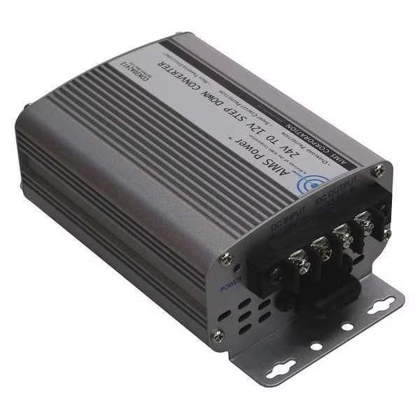 DC to DC Converter, 24V DC to 12V DC, 0 Hz, Aluminum, Aims Power, Mfr#: CON40A2412