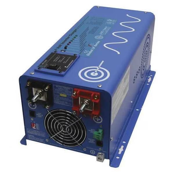 Power Inverter and Battery Charger, Pure Sine Wave, 6,000 W Peak, 2,000 W Continuous, 1 Outlets, Aims Power, Mfr#: PICOGLF20W24V120VR