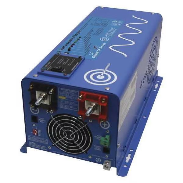 Power Inverter and Battery Charger, Pure Sine Wave, 9,000 W Peak, 3,000 W Continuous, 1 Outlets, Aims Power, Mfr#: PICOGLF30W12V120VR