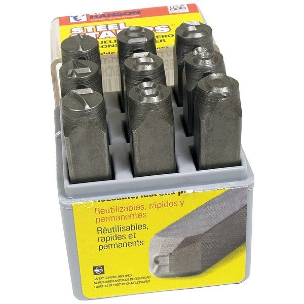 Number Set, 3/16 In. H, Steel, C.H. Hanson, Mfr#: 21400