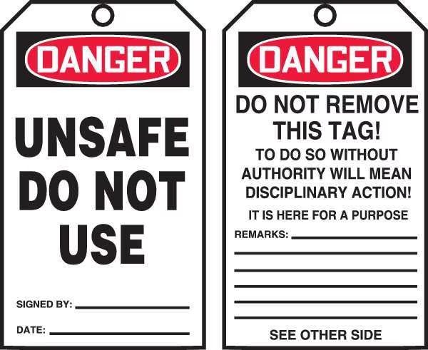 Danger Tag By The Roll, 6-1/4 x 3, PK250, Accuform, Mfr#: TAR150