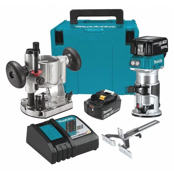 18V LXT® Compact Brushless Router Kit (5.0Ah), Makita, Mfr#: XTR01T7