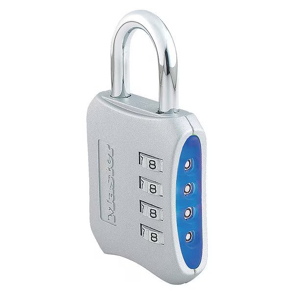 Combination Padlock, 4 Dials, Master Lock, Mfr#: 653D