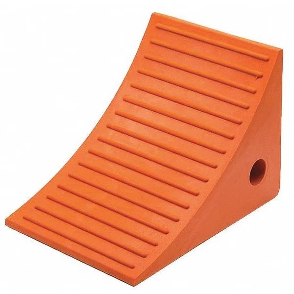 Wheel Chock, 11" D, 8" H, 8" W, Orange, Checkers, Mfr#: UC1600