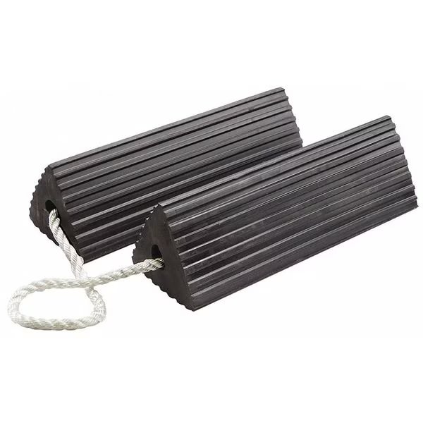 Wheel Chock, 15" D, 6" H, 12", Black, PR, Checkers, Mfr#: RC5515-P