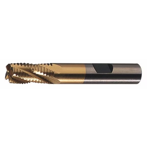 4-Flute PM+™ HSS-E Square CC Single Course Roughing End Mill CTD PMRC-TN TiN 3/4x3/4x1-5/8x3-7/8, Cleveland, Mfr#: C32225