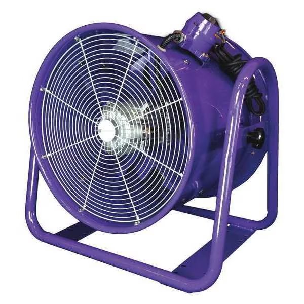 Tube Axial Fan, 3 HP, 9182 cfm, Tube, 110-120V/220-240V, 1 Phase, Atlantic Blowers, Mfr#: ABAF-24-110S