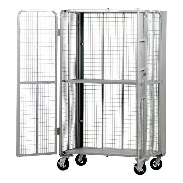 Folding Security Truck, 2000 lb. 2000 lb Capacity, 44 W x 27 L x 76.5 H, 2 Shelves, Vestil, Mfr#: FST-2744-2