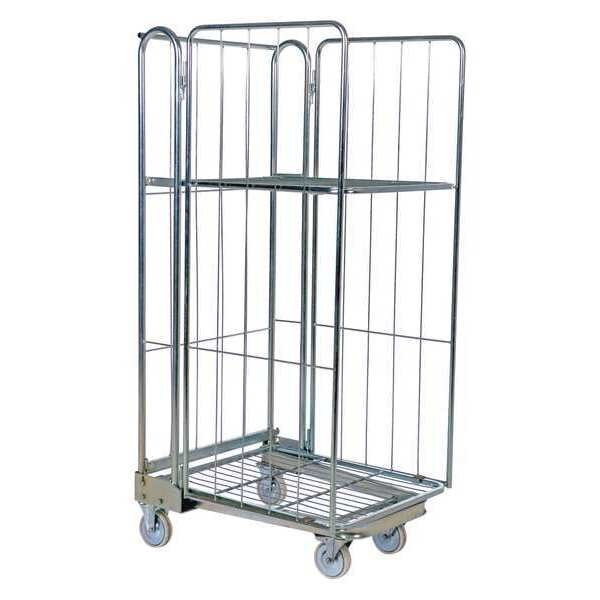 Galvanized Nestable Roller Container, 27.5 x 68.3, Vestil, Mfr#: ROL-85