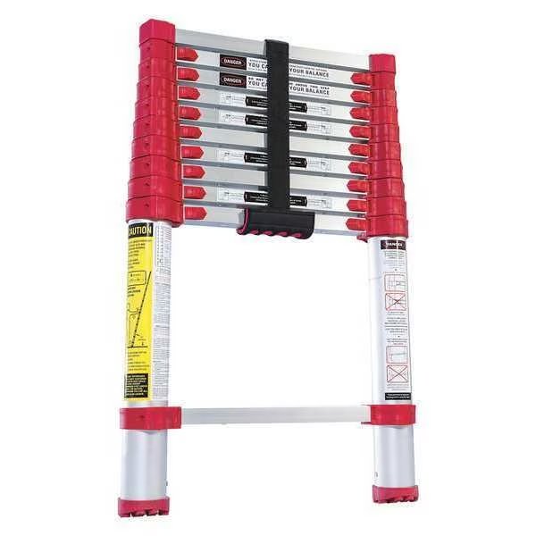 Aluminum Telescopic Extension Ladder, 250 lb Load Capacity, Vestil, Mfr#: TLAD-10