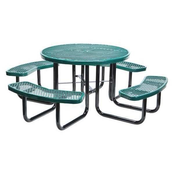 Metal Round Picnic Table, 81-1/4", green, Vestil, Mfr#: PT-MX-RT-46-GN