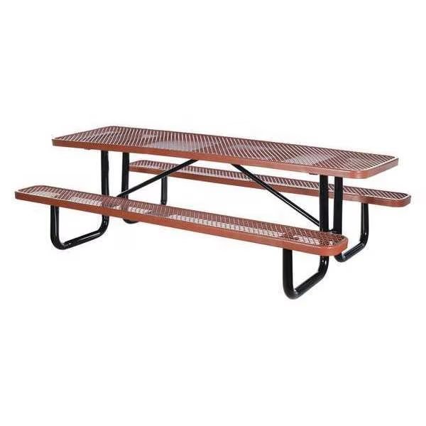 Metal Rectangle Picnic Table, 72", Brown, Vestil, Mfr#: PT-MX-3072-BN
