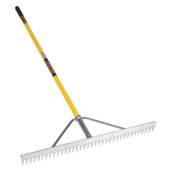 Landscape Rake, 36", 66" Yellow Handle, Structron, Mfr#: 12102GRA