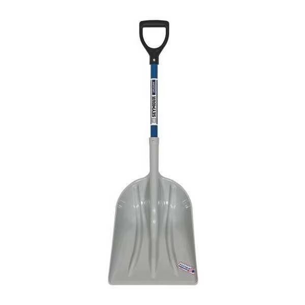 #12 12 ga Not Applicable Grain Scoop, Plastic Blade, 27 in L Blue Fiberglass Handle, Seymour Midwest, Mfr#: 49010GRA
