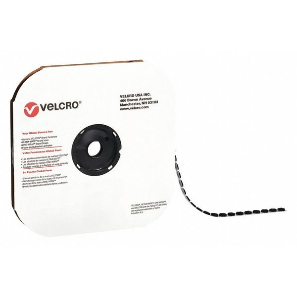 Tape Dots Loop, 1/2", Blk, PK1440, Disc, Black, 1440 PK, Velcro Brand, Mfr#: VEL122