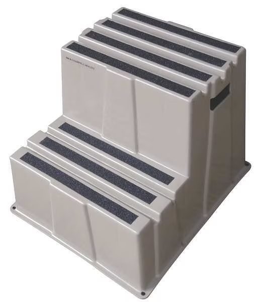 2 Steps, Plastic Step Stand, 500 lb. Load Capacity, Gray, EnjoyTool Select, Mfr#: 44ZJ56