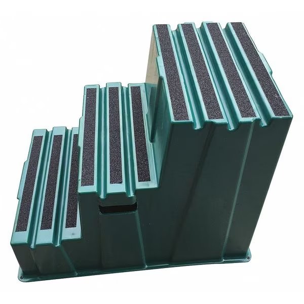 3 Steps, Plastic Step Stand, 500 lb. Load Capacity, Green, EnjoyTool Select, Mfr#: 44ZJ57
