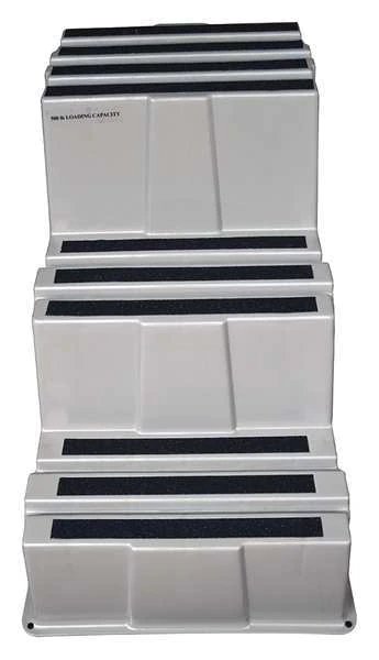 3 Steps, Plastic Step Stand, 500 lb. Load Capacity, Gray, EnjoyTool Select, Mfr#: 44ZJ59