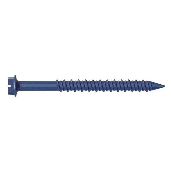 Conset Concrete Screw, 3/16" Dia., Hex, 2 3/4 in L, Steel Blue Ruspert, 25 PK, Mkt Fastening, Mfr#: H3275SP
