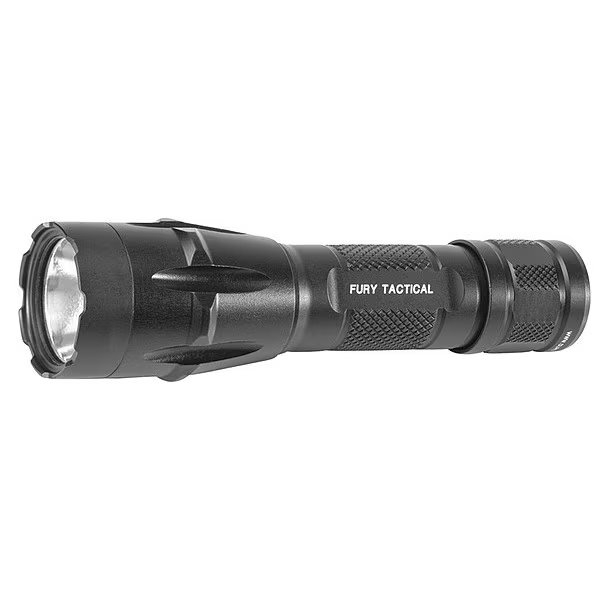 Black Rechargeable Tactical Handheld Flashlight, 18650, 1,500 lm lm, Surefire, Mfr#: FURY-DFT