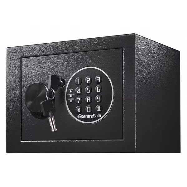 Security Safe, 0.14 cu ft, 8.1 lb, Digital Lock, Sentry Safe, Mfr#: X014E