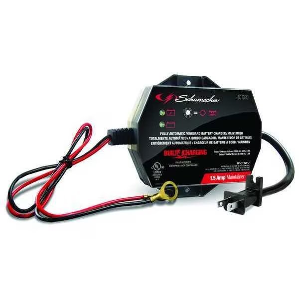 Battery Charger, 120VAC, 5-7/8" W, Schumacher Electric, Mfr#: SC1300