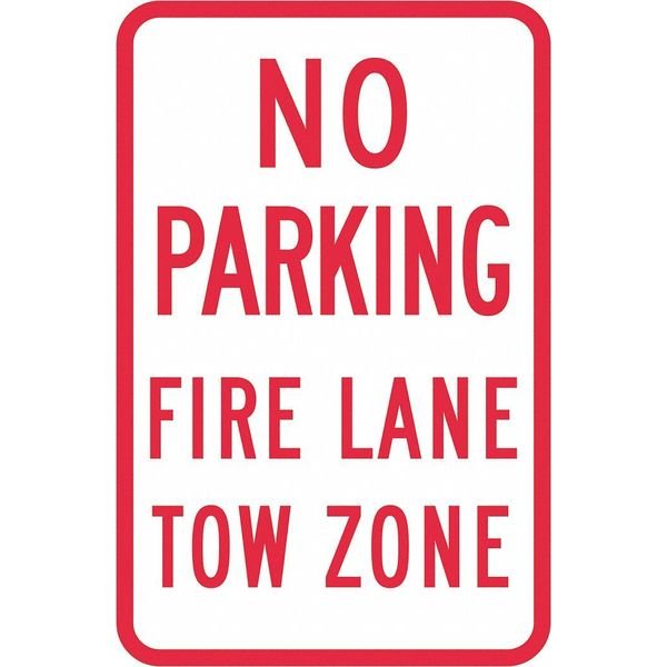 No Parking Sign, 18"H, 12"W, Aluminum, Lyle, Mfr#: T1-1053-EG_12x18