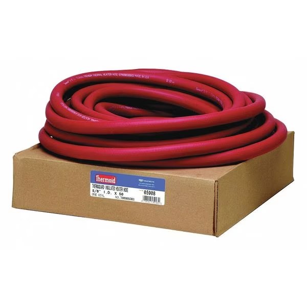 Heater Hose, Red, 50 ft. L, 1" I.D., Thermoid, Mfr#: 00700005916