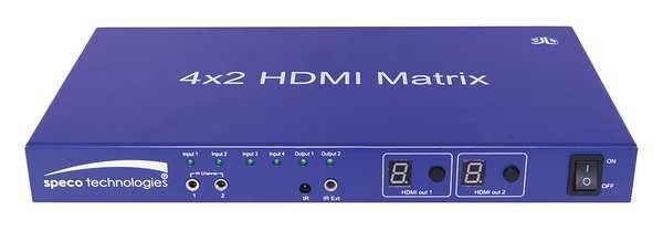 HDMI Matrix, 5-7/8inLx10-7/8inWx1-1/4inH, Speco Technologies, Mfr#: HD4MAT
