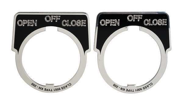 Legend Plate, Open-Off-Close, Black, Schneider Electric, Mfr#: 9001KN263