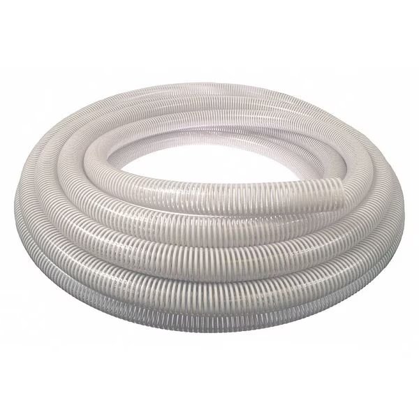 1-1/4" ID x 100 ft PVC Water Suction Hose 90 PSI Clear/WT, EnjoyTool Select, Mfr#: 45DU58