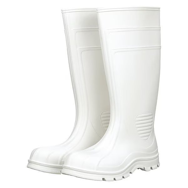 Knee Boots, Size 8, 15" H, White, Plain, PR, Talon Trax, Mfr#: 45DZ18