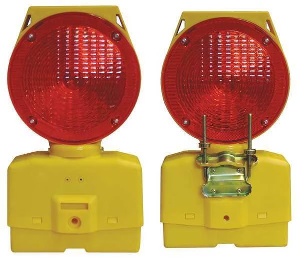 Solar Barricade Light, LED, Red/Yellow, Cortina Safety Products, Mfr#: 03-10-RSBLG
