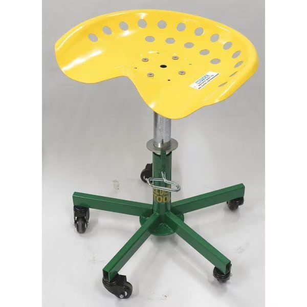 Round Stool, Height Range 15" to 20", Steel Green, Yellow, Sumner, Mfr#: 785800
