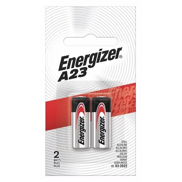 Battery, Alkaline, A23, 12V, PK2, Energizer, Mfr#: A23BPZ-2