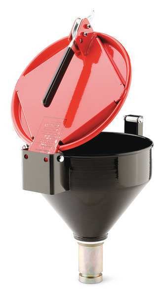 Drum Funnel, Steel, 15 in. H, Red, Pig, Mfr#: DRM1127-RD-NPT