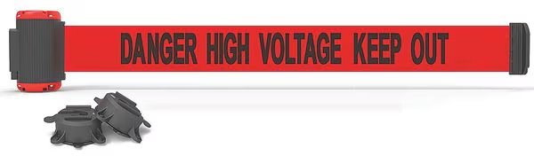 Magnetic Belt Barrier, 7 ft, Dngr Hgh Vltg, Banner Stakes, Mfr#: MH7009